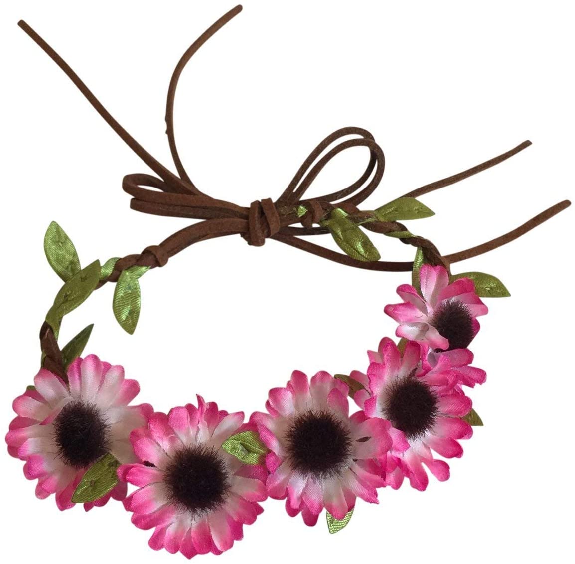 The New York Doll collection 18 inch/46 cm Doll Headband - Floral Pink Sunflower Wreath - Hair Accessories for 18 inch/ 46 cm Dolls - Image 2