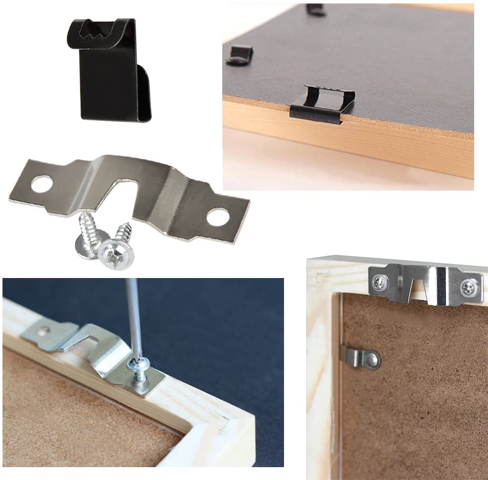TIMESETL 68pcs Picture Hanger Kit Stainless Steel Heavy Duty D Ring & Serrated Photo Frame Hanging Hooks with Screws and Storage Box - Image 4
