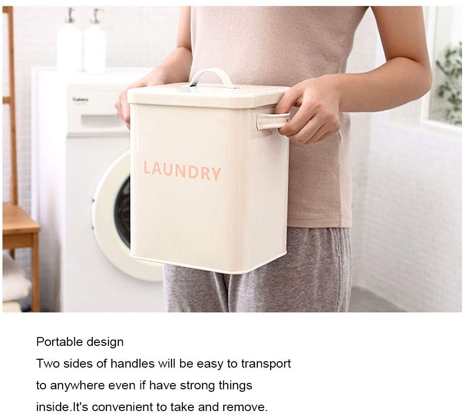 Baffect Home Laundry Powder Storage Tin with Scoop,3kg Metal Laundry