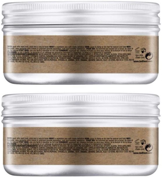 Bed Head for Men by TIGI Matte Separation Mens Firm Hold Hair Wax, 85 g, Pack of 2 - Image 2