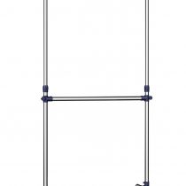 SONGMICS Adjustable Garment Rack Clothes Hanging Rail Stand with Middle Rail - Stainless Steel Clad Pipe LLR41L