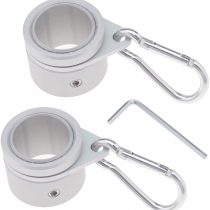 YINETTECH 360 Degree Flagpole Rotating Clips Anti Wrap Aluminum Flagpole Swivel Rings with Metal Carabiner Fits for 0.75-1'' Dia Flag Pole