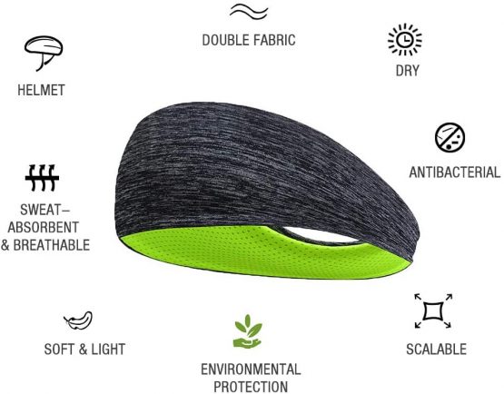 LATTCURE Sports Headband 3 Pack, Headband, Sweatband, Non Slip Headwear Head Band, Turban Winter Headband for Football, Basketball, Soccer, Tennis, Yoga and Golf - Image 3
