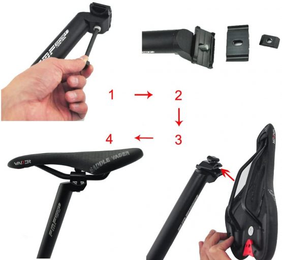 UPANBIKE 13.8inch (350mm) Bike Bicycle Alluminium Alloy Seat Post with Micro Adjust Clamp (φ 25.4 27.2 28.6 30.4 30.8 31.6mm) - Image 3