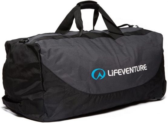 Lifeventure Expedition Duffle 120 Litres, Large Reinforced With Rugged Wheels, Folds Down Very Small, Black/Charcoal - Image 2