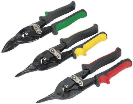 Sealey AK6907 Aviation Tin Snip Set, 250mm x 316mm x 265mm, Pack of 3