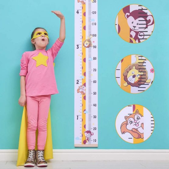 Baby Height Growth Chart, Wall Hanging Measuring Ruler for Kids, Removable Canvas and Wood Wall Ruler Bedroom Nursery Wall Decoration - Image 4