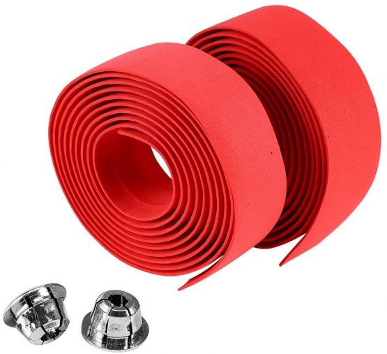 Bicycle Bar Tape Wrap, 2PCS Cycling Road Bike Bicycle Handlebar Reflective Grip Wrap Tape + 2 Bar Plugs