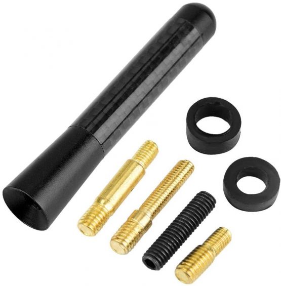 Mini Car Radio Antenna Carbon Fiber Antenna 3” Screw Radio Short Antenna Aerial Replacement for Universal Car Modification Car & Video Antennas(Black) - Image 3