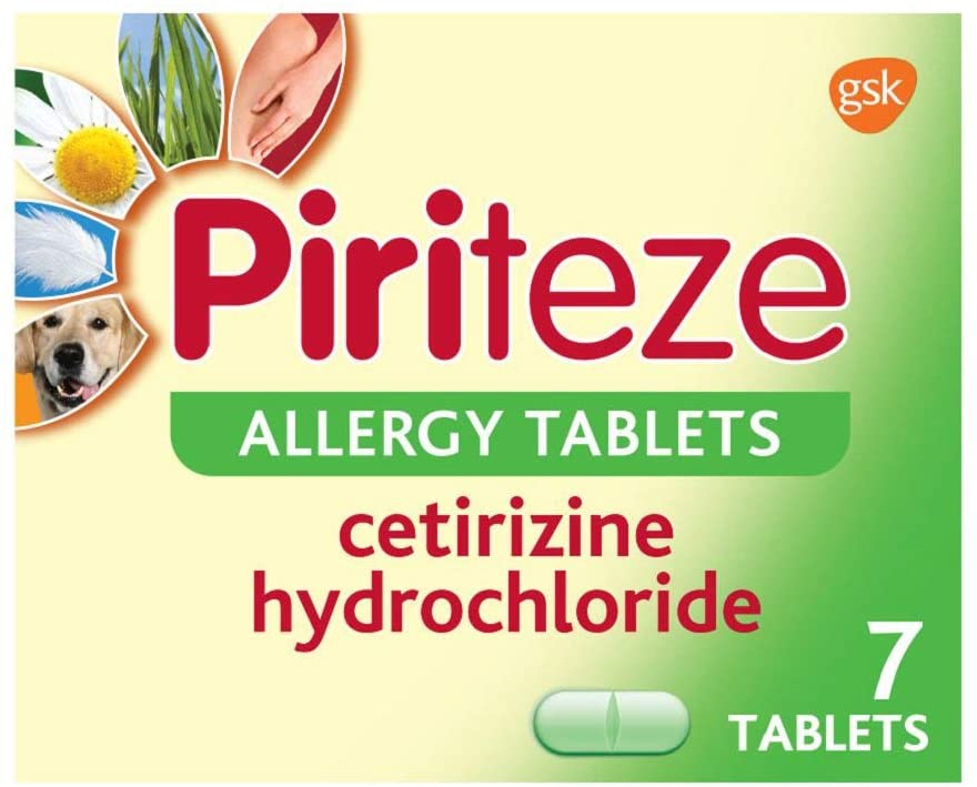 Piriteze Hayfever & Allergy Antihistamine Tablets, Allergy Relief, Cetirizine, 7s
