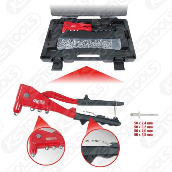 KS Tools 150.9520 Hand rivetting toolset+200 rivets,205 pcs - Image 2