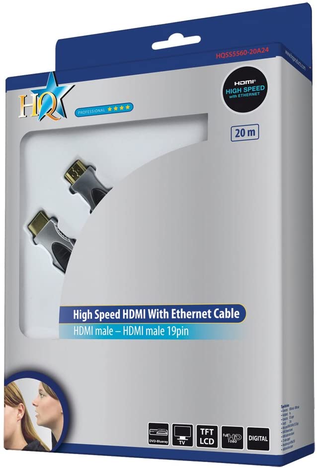 HQ 20m High Speed HDMI Cable with Ethernet, Ideal for Connecting PS3, XBox 360, Blu Ray DVD, Sky HD, DVD Recorders - Image 3