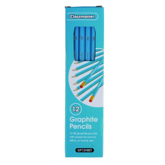 Classmaster GP12HBETHB Graphite Pencils with Erasers - Ideal for Art, Drawing, and Shading (Pack of 12)