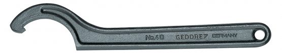 GEDORE Hook spanner with lug, for Slotted nuts, AF 155-165 mm, Tip dia. 5 mm, Ratchet spanner, 40 155-165