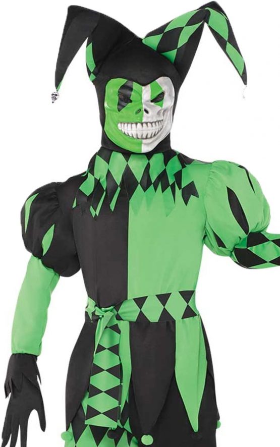 amscan 847679-55 Ghoulish Jester Costume - Age 14-16 Years - 1 Pc, Green - Image 2