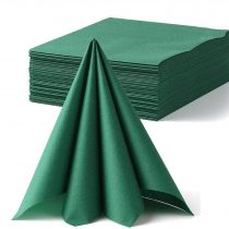 LEKOCH White Decoration Disposable Guest Towel Linen Feel Dinner Napkin Paper | Air-Laid Napkins Paper Hand Towels for Weddings Restaurant Kitchen Parties |40 cm x 40cm Pack of 50 (Green)
