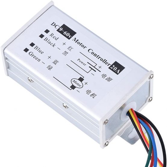 Tihebeyan PWM DC Motor Speed Controller, 9V 12V 24V 48V 60V Adjustable DC 20A DC Variable Motor Speed Regulator Board Module with Button Switch - Image 4