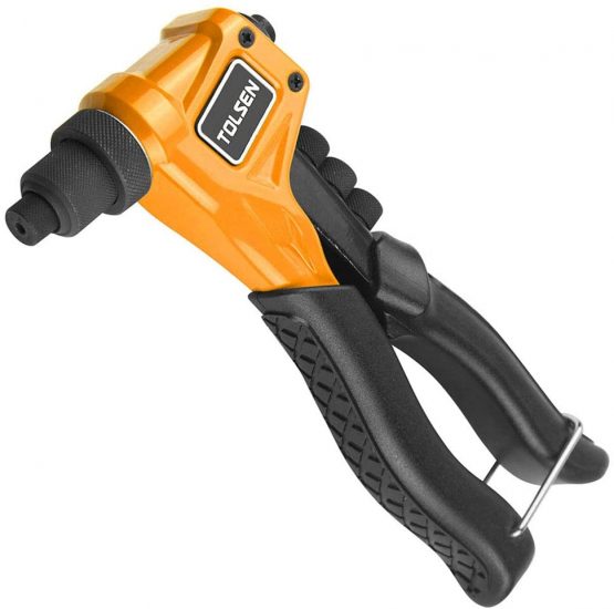 Tolsen Hand Riveter - Heavy Duty Hand Rivet Gun - 4 Nozzle Sizes Pop Rivet Tool