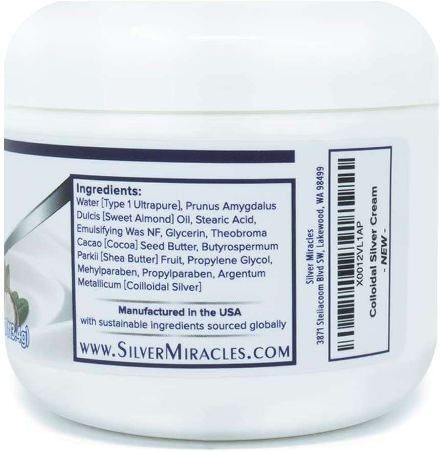 Silver Miracles Colloidal Silver Cream, 4oz, Colloidal Silver Skin Healing Cream, Scent and Dye Free, Moisturizes Dry Skin - Image 3
