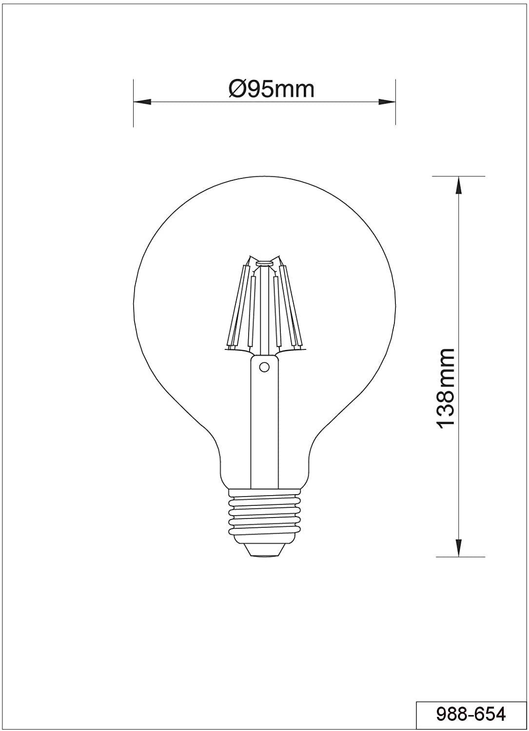 Trio Leuchten 988-654 LED Filament Light Bulb Smoke-Coloured Glass E27 Fitting 6 Watt 3000 Kelvin 190 Lumen - Image 2