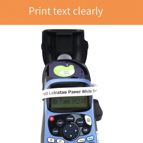 4X Compatible with DYMO LetraTag Paper White Tape 91200 S0721510 12mm x 4m Black on White Paper Refills Tape for DYMO LetraTag LT-100H LT-100T QX50 2000 XR XM Plus LabelMakers - Image 2