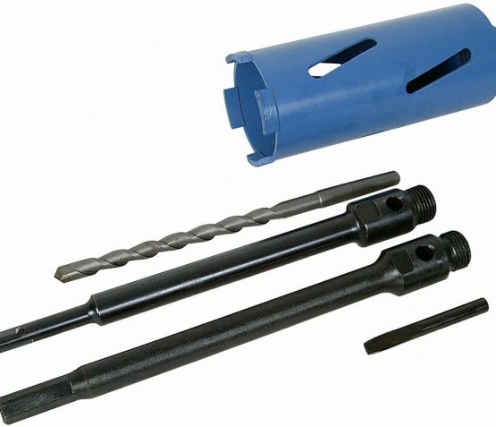 Silverline 868616 Diamond Core Drill Kit 5-Core 11pce 38, 52, 65, 117 and 127 mm Dia - Image 2