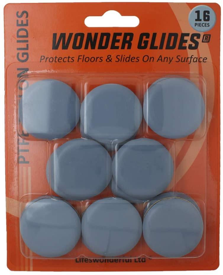 Lifeswonderful - PTFE Teflon Furniture Glides - Round - Self Adhesive Sliders - Variety of Sizes (25mm, Qty 16) - Image 3