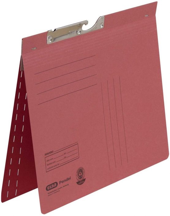 Elba 90451BL Suspension File Manila Cardboard Recycled Material 250 g/m² Commercial Binding and Slit Pack of 50 Blue Hanging Files, Manila Cardboard (Rc) 250G / M² red - Image 2