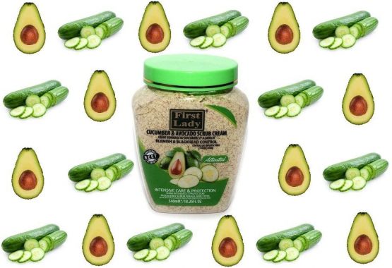 First Lady Activated Cucumber & Avocado Scrub Cream 540ml - Blemish & blackhead control - Face & Body - Image 2