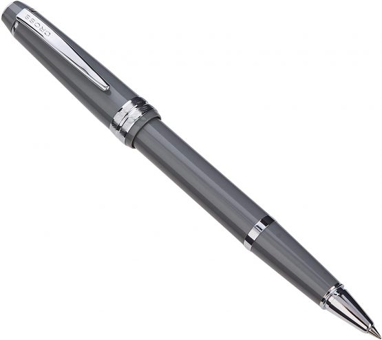Cross Bailey Light Polished Grey Resin Rollerball Pen - Refillable Medium Gel Ink Rollerball