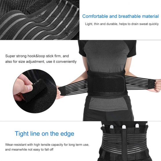 Back Support, Lumbar support belt for the back for relief of low back pain and injury prevention Adjustable lumbar belt and breathable mesh panels(L) - Image 4