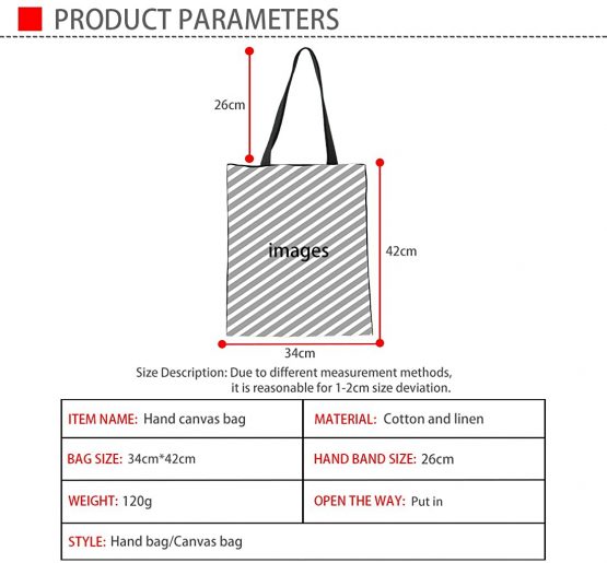 Showudesigns Women's Canvas Tote Bag with Insert Organizer Animal Designer Black - Image 2