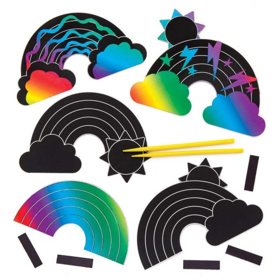 Rainbow Scratch Art Magnets (Pack of 10)
