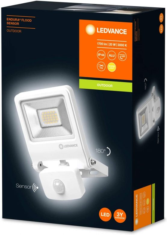 Floodlight LED: for wall, ENDURA© FLOOD Sensor Warm White / 20 W, 220…240 V, beam angle [calc.]: 120°, Warm White, 3000 K, body material [calc.]: aluminum, /, 1-pack - Image 4