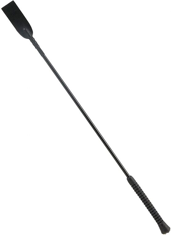 Snowbee Horse and Pony Riding Whip, Black – High-Quality Equestrian Horse Riding Whip With Rubber Handle, Nylon Thread Shaft and U Shaped Leather Keeper - Size 65cm