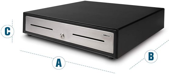 Safescan HD-4646S Heavy Duty Cash Drawer with 4 Banknote Tray - Black - Image 3