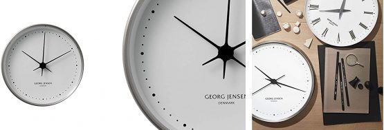 Georg Jensen Wall Clock with White Dial, Stainless Steel and ABS Plastic, 22cm by Henning Koppel - Image 4