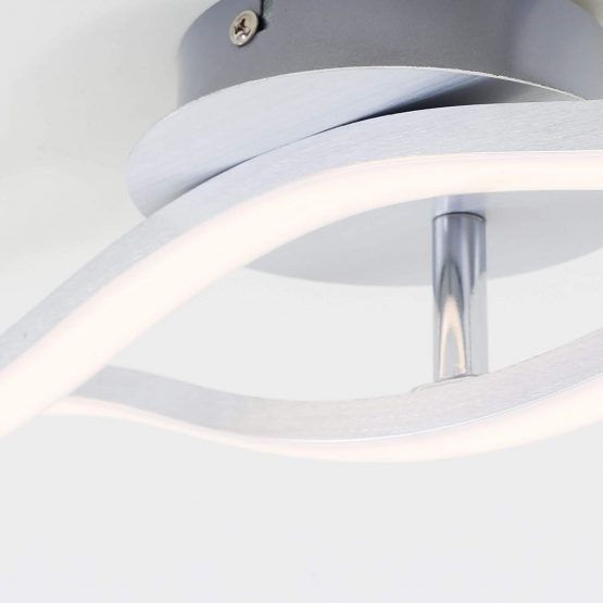 Briloner Leuchten LED Ceiling Light, 2-Bulb Ceiling Lamp, 6 Watt, 480 Lumen, 3,000 Kelvin, Aluminium Colour, 370x120x83mm (LxWxH), 6 W, Aluminium Colour - Image 4