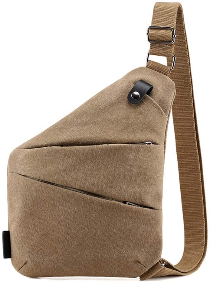 Ovecat Unisex Anti Theft Sash Sling Crossbody Bag, Khaki, M