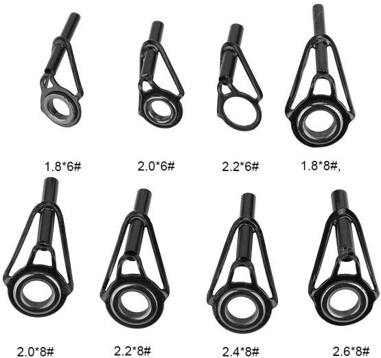 Alomejor 80pcs Fishing Rod Guides Set ProStainless Steel 8 Sizes Eye Ring Sea Fishing Pole Line Guide Set with Case for Saltwater Freshwater Fishing - Image 2