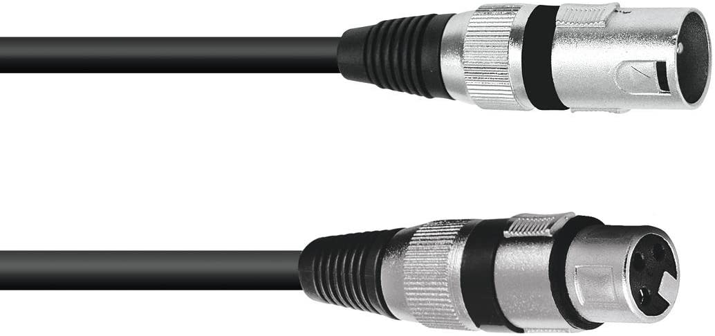 XLR Male to XLR Female PA Cable - 3 meter, Schwarz, 6 mm