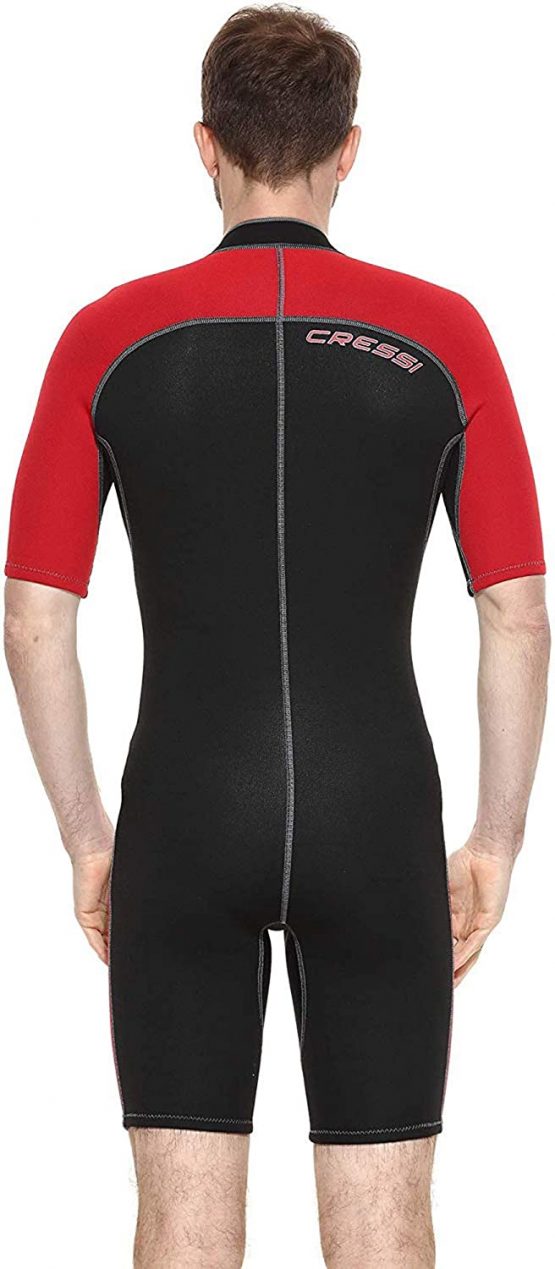 Cressi Men's Lido Premium Neoprene Wetsuit Shorty, Black/Red, XL/5 - Image 3