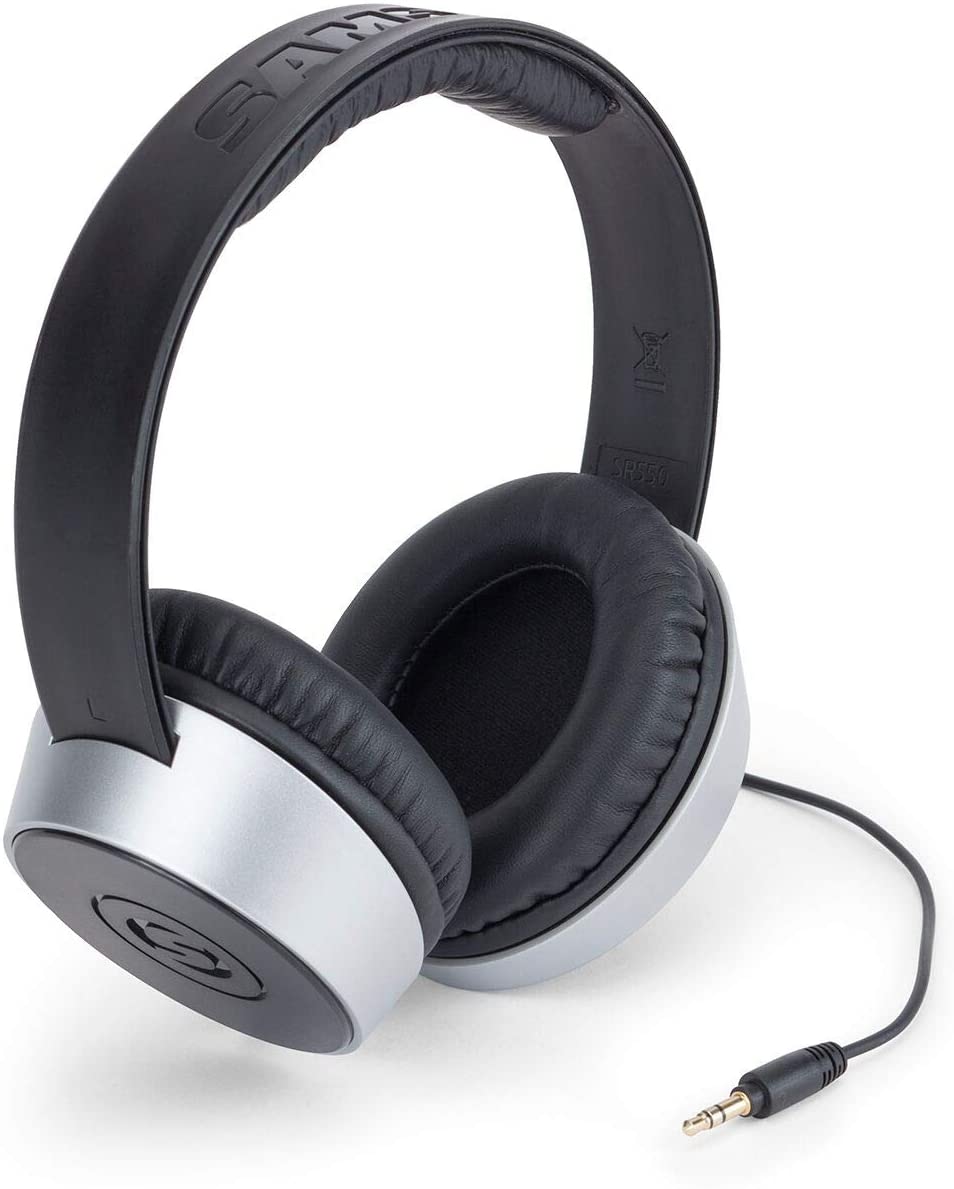 Samson SR550 Closed-Back over ear Studio Headphones, Black & Silver - Image 3