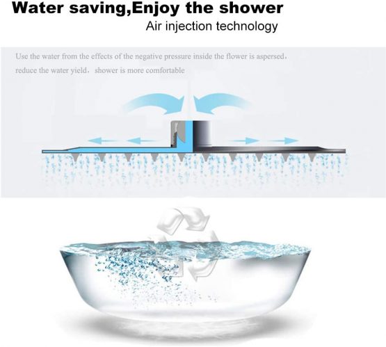Large Rain Shower Head Round 304 Stainless Steel Ultra Thin Bathroom Shower Head High Pressure Rainfall Showerhead (12inch) - Image 4
