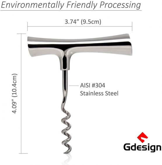 【WINNER OF iF DESIGN AWARD 2020】Gdesign Corkscrew made in Solid Stainless Steel Heavy-Duty, Gift Pack - Image 3