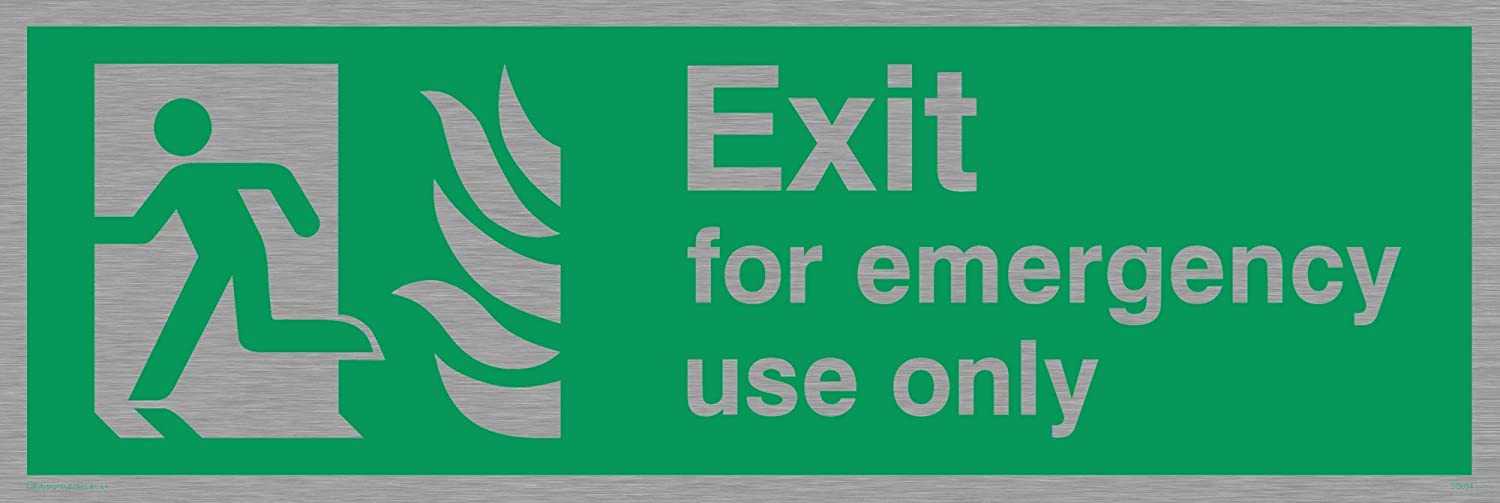Viking Signs SG691-L31-MS”Exit For Emergency Use Only” Running Man Left ...