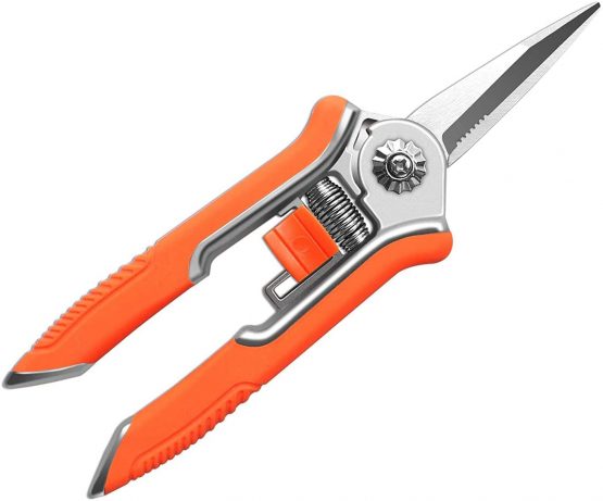FLORA GUARD Micro-Tip Pruning Snip, 6.5 Inch Secateurs with Soft-Touch Handle, Pruning Shears, Stainless Steel (Orange) - Image 2