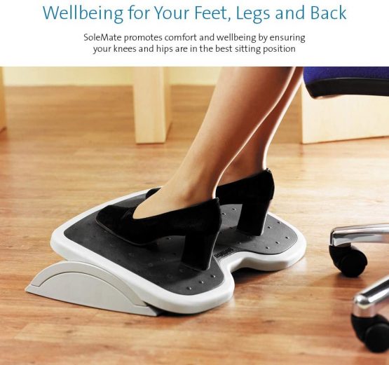 Kensington Adjustable Ergonomic Foot Rest - SoleMate under desk foot rest for improved posture, siatica and orthopedic relief - Grey/Black (56145) - Image 2