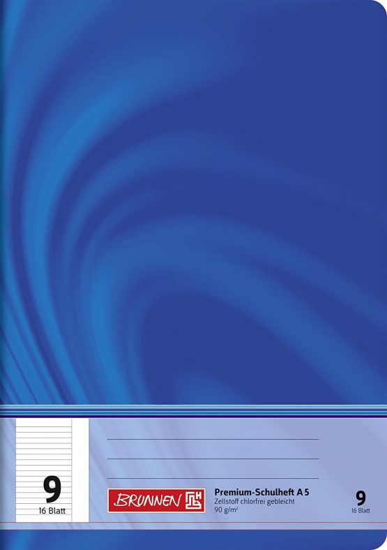 Brunnen 104570902 Exercise book A5 Vivendi (16 sheets, lined, with border)