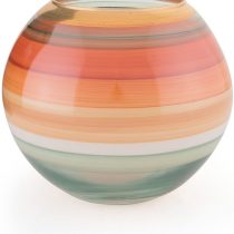 Angela Wiener Werkstaette Glass Ball Vase Orange / Water Blue 14 x 14 x 12 cm